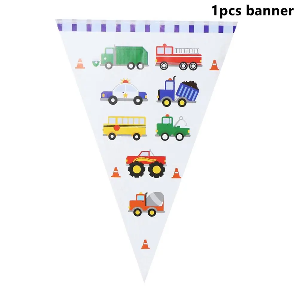 Birthdaty Banners Taoup счастливый детский день рождения грузовик шары конфетти баллоны аксессуары автомобильные воздушные шары латексные воздушные вечерние украшения для мальчиков сувениры - Цвет: Birthdaty Banners