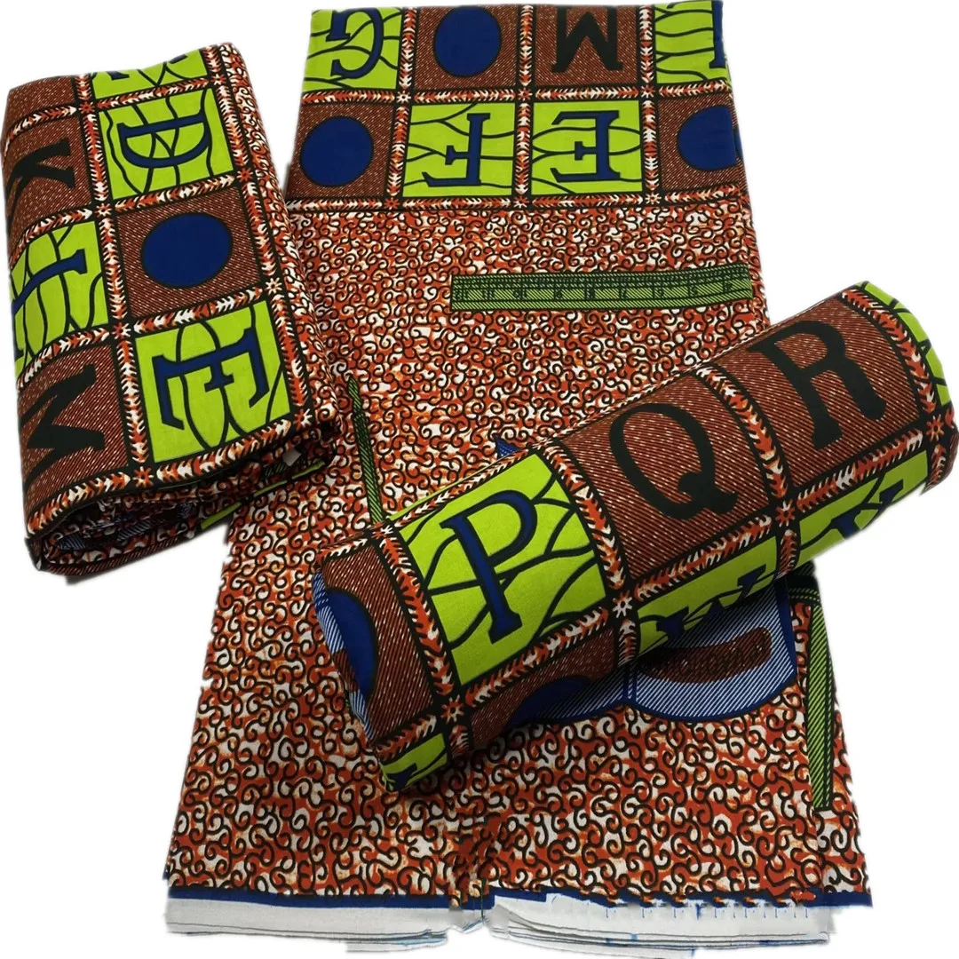 

2021 New Design African Print Wax Fabric Ankara 100% Cotton Material Pagne High Quality For Sewing Party Dress 6Yards