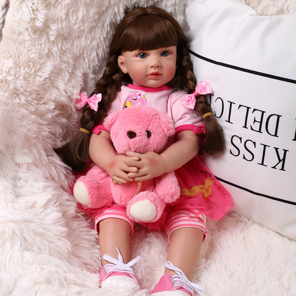 

Кукла реборн 60 см, Лидер продаж, игрушка со светлыми длинными волосами для девочек, подарки для детей, игроков, кукла Lol