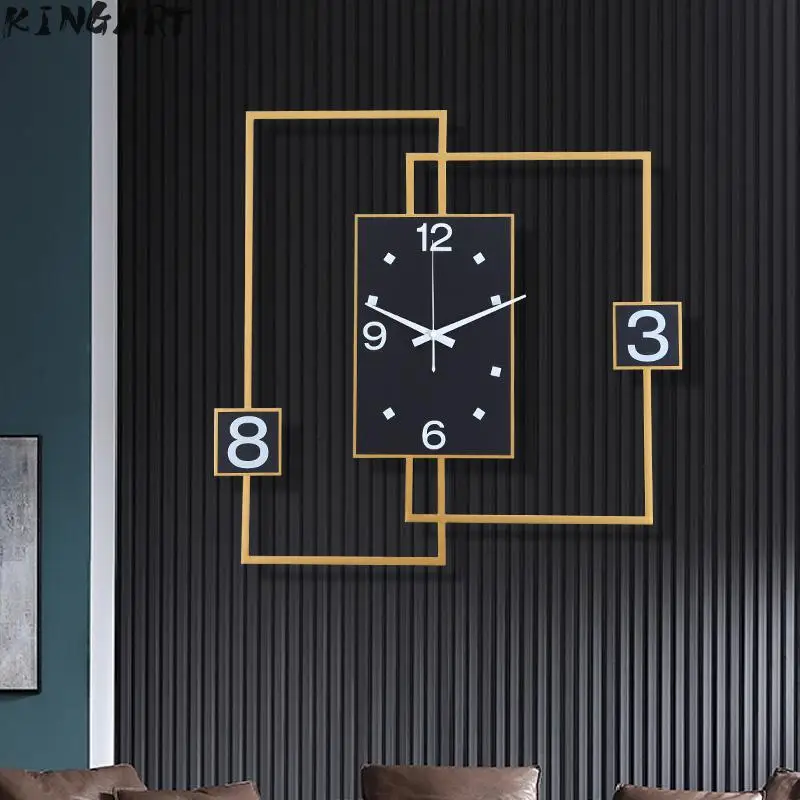 Золотые большие настенные часы современный дизайн гостиная украшение дома