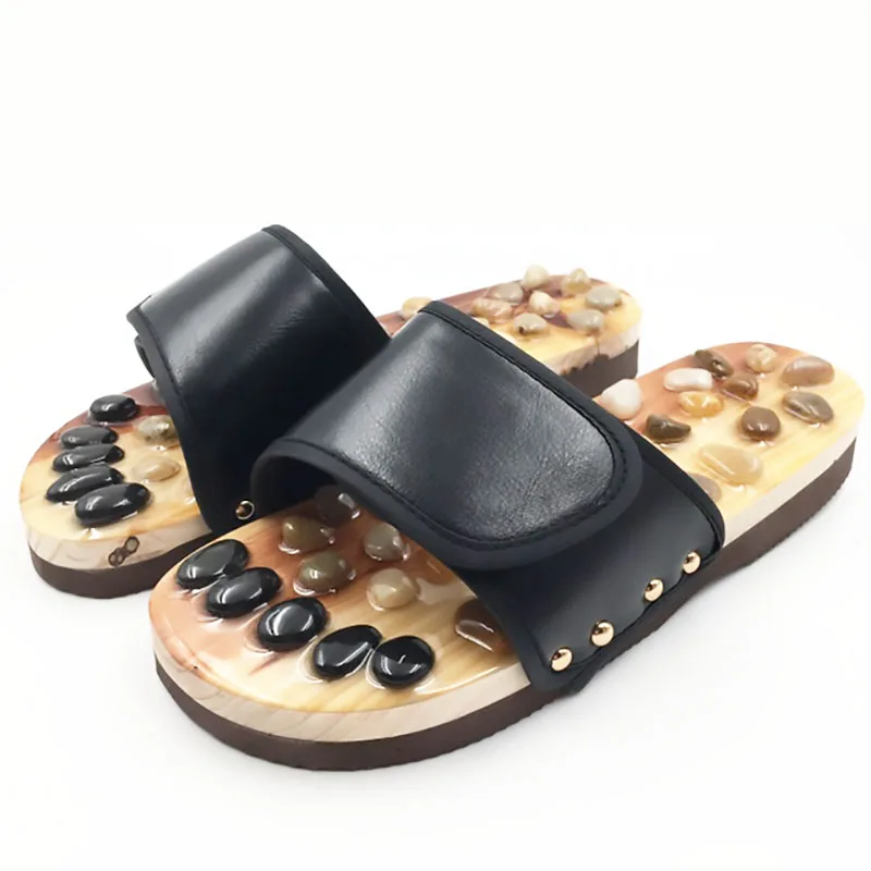 Шлепанцы для девочек и мальчиков массажные тапочки с нефритовым агатом подошвой