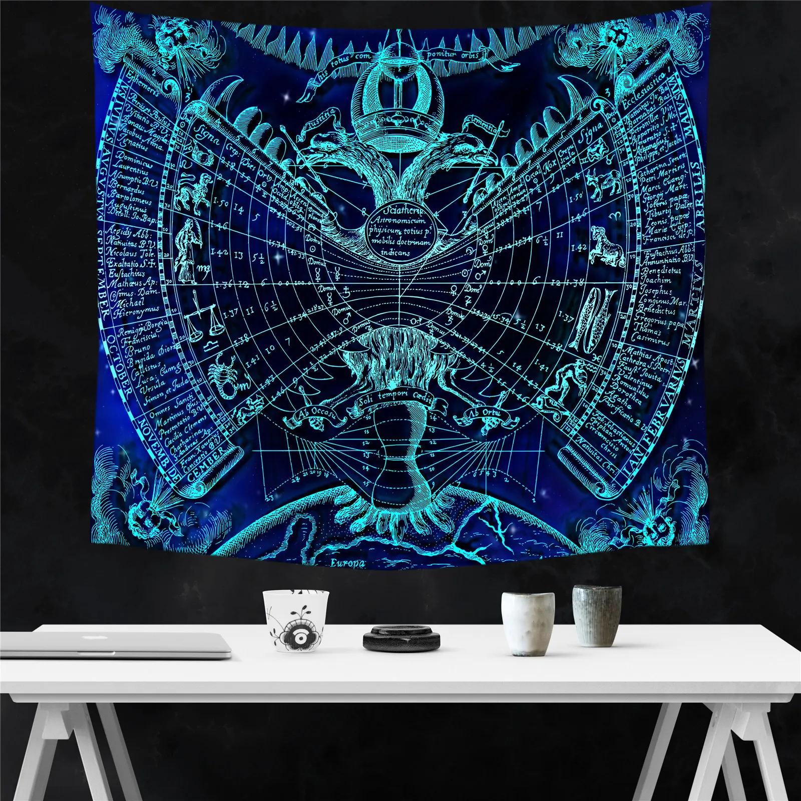 Созвездие овна Рак Скорпион узор Астрология гадание 3D гобелен настенный арт