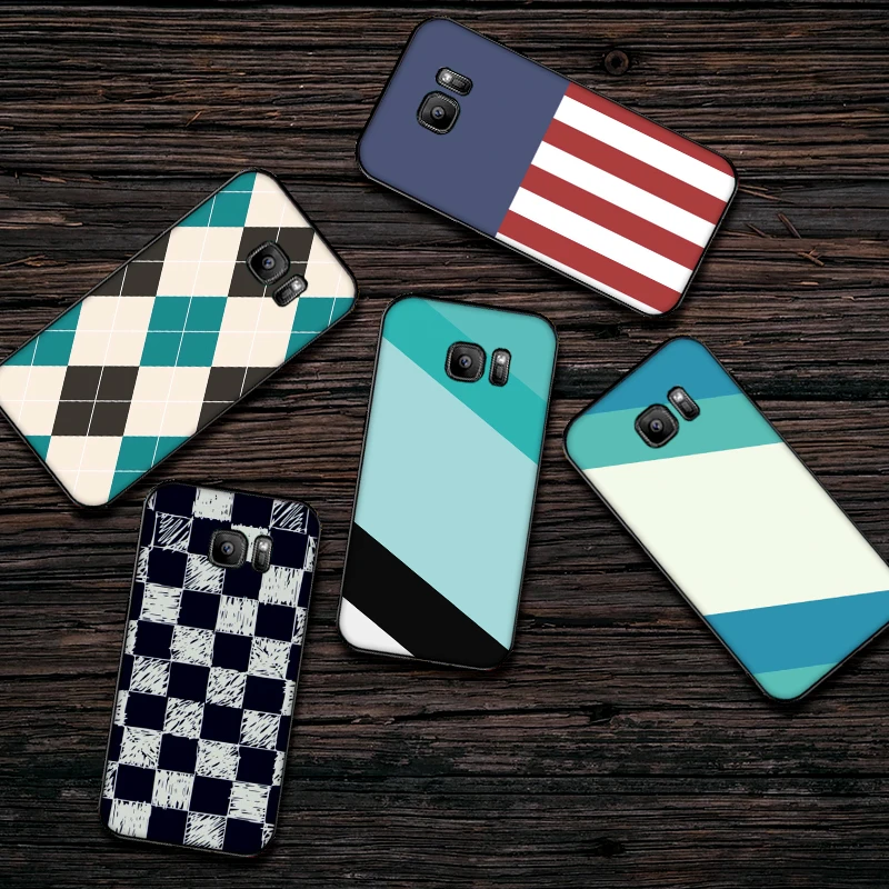 В виде геометрических фигур Мягкий силиконовый чехол для телефона samsung A3 4 5 6 Plus 7 8