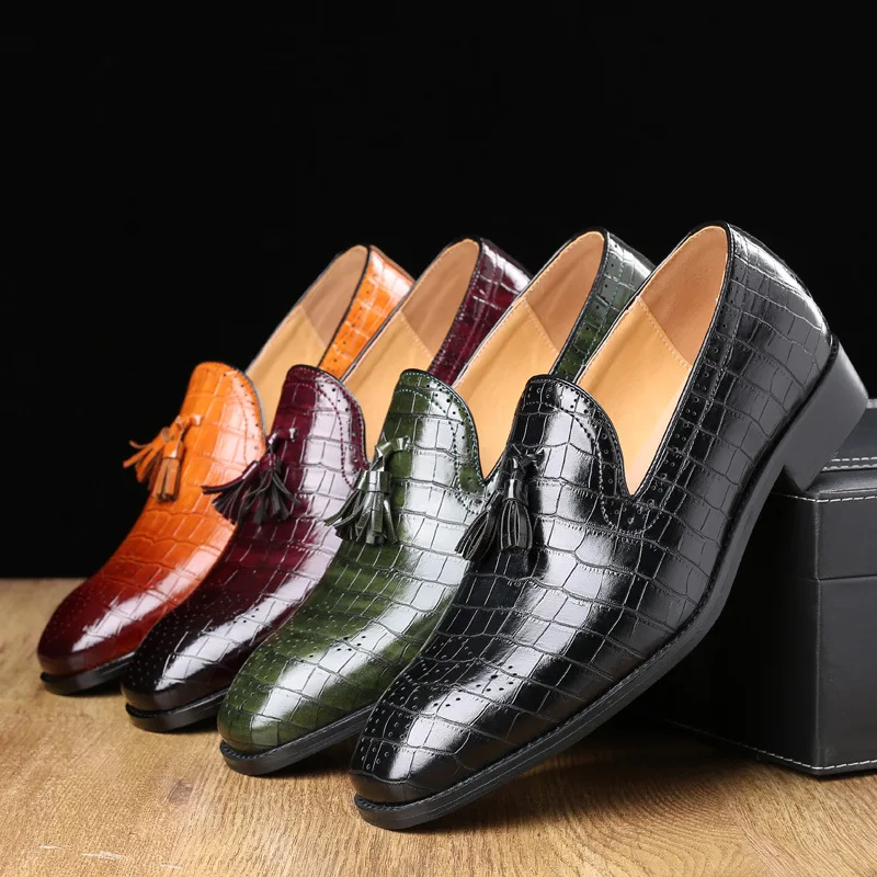

2020 Men Casual Shoes Breathable Leather Loafers Business Office Shoes For Men Driving Moccasins Comfortable Slip On Tassel Shoe