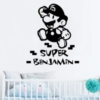coustom name super mario vinyl wall stickers art decor for kids room children room decoration decal mural poster