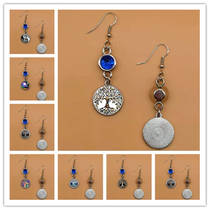 Рождественский камень дерево жизни серьги плача ногти уши Древо для женщин