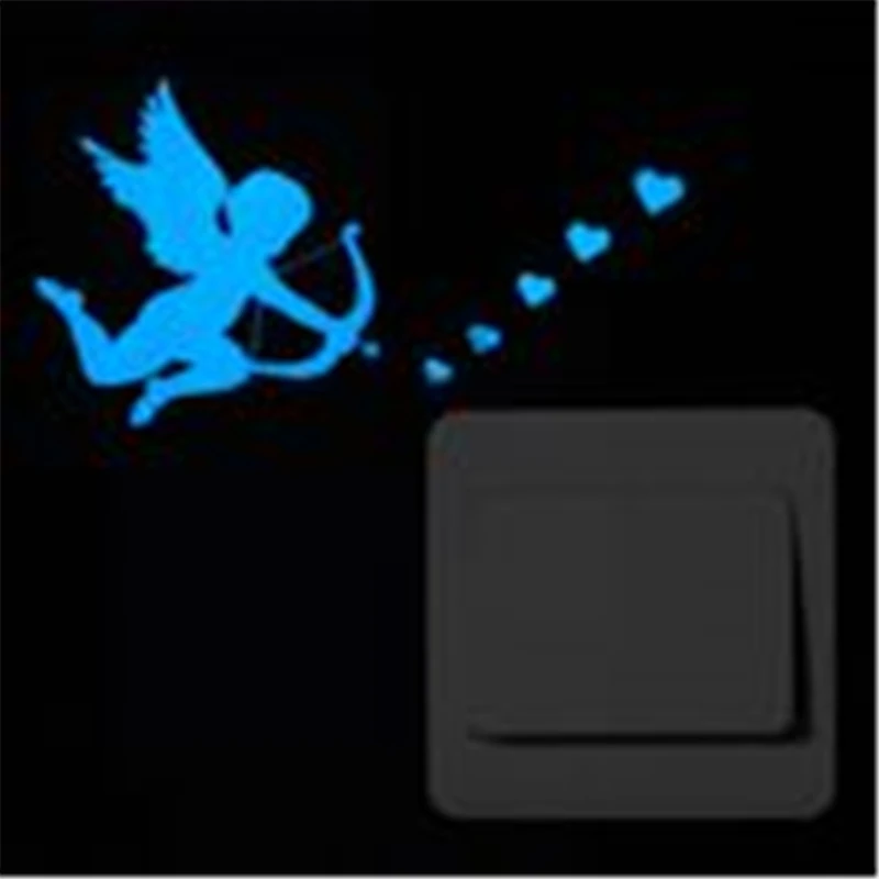 

1PC Cartoon Luminous Switch Sticker Glow in the Dark Wall Stickers Home Decor Kids Room Decoration Sticker Decal Cat Fairy Moon