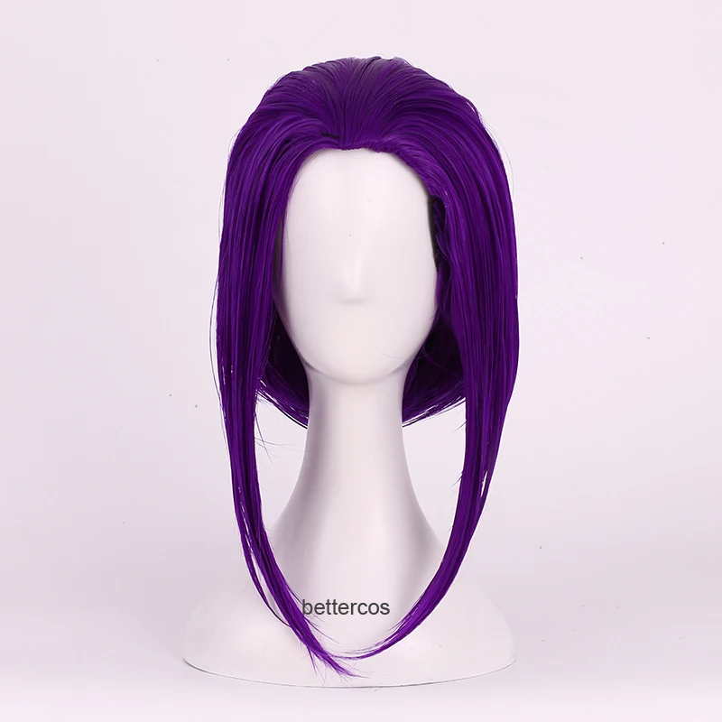 Ворон Косплей парики 35 см Боб фиолетовый короткий термостойкий синтетический