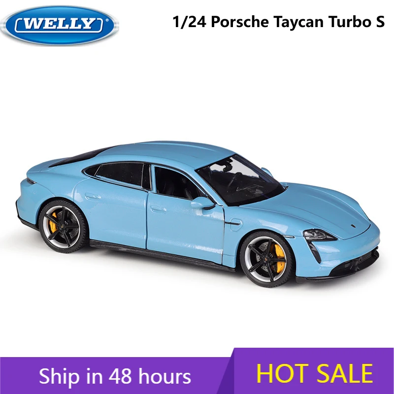 Резиновые литья под давлением 1:24 автомобиля Porsche Taycan Turbo S спортивный автомобиль