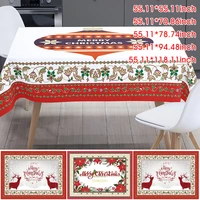 rectangle christmas table cloth waterproof fabric table cover tablecloth party holiday home tabletop indoor outdoor decor
