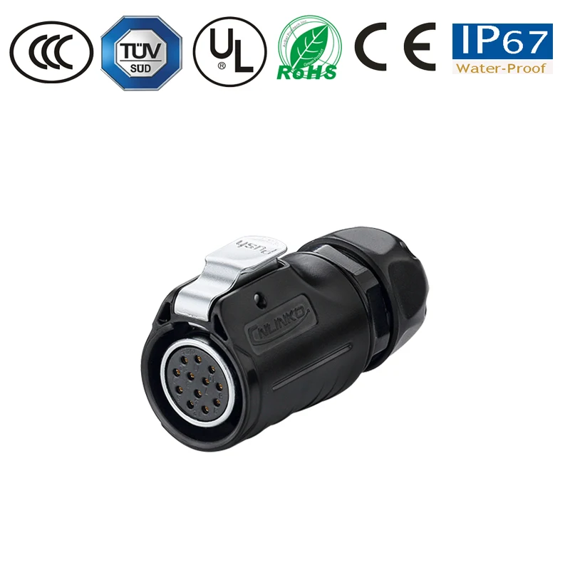 Водонепроницаемый разъем M20 12pin панель Разъем питания круглый пастический