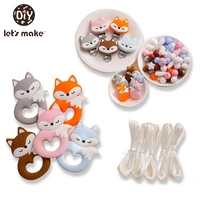 let%e2%80%99s make silicone fox teether beads set bpa free diy baby teething necklace toy cartoon pacifier chain clip diy accessories