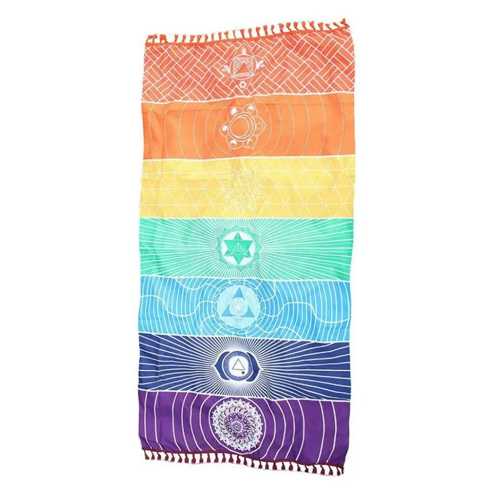 

Коврик для медитации, йоги, полотенца, мексиканские чакры, кисточки, полосатый напольный коврик, кисточки, гобелен 150 см, 70 см, красочный