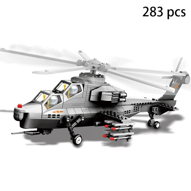 Набор вертолетов модель военного самолета городской полиции строительные блоки