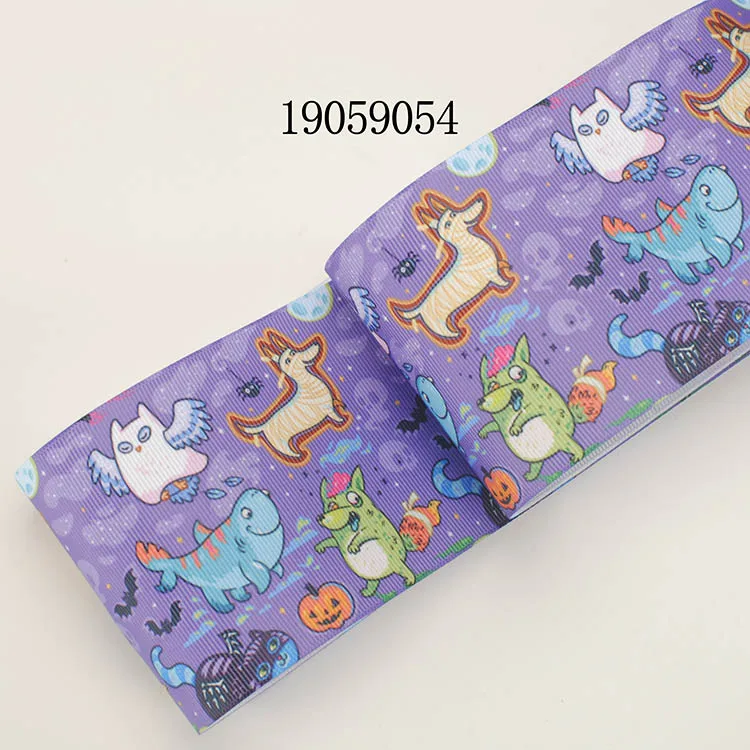 Winsome Happy Хэллоуин 50 ярдов 16 мм-75 мм мультфильм красочные напечатанные Grosgrain FOE