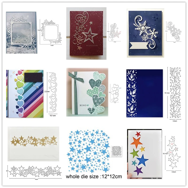 

metal cutting dies cut die mold Star Heart border decoration Scrapbooking dies paper craft knife mould blade punch stencils dies