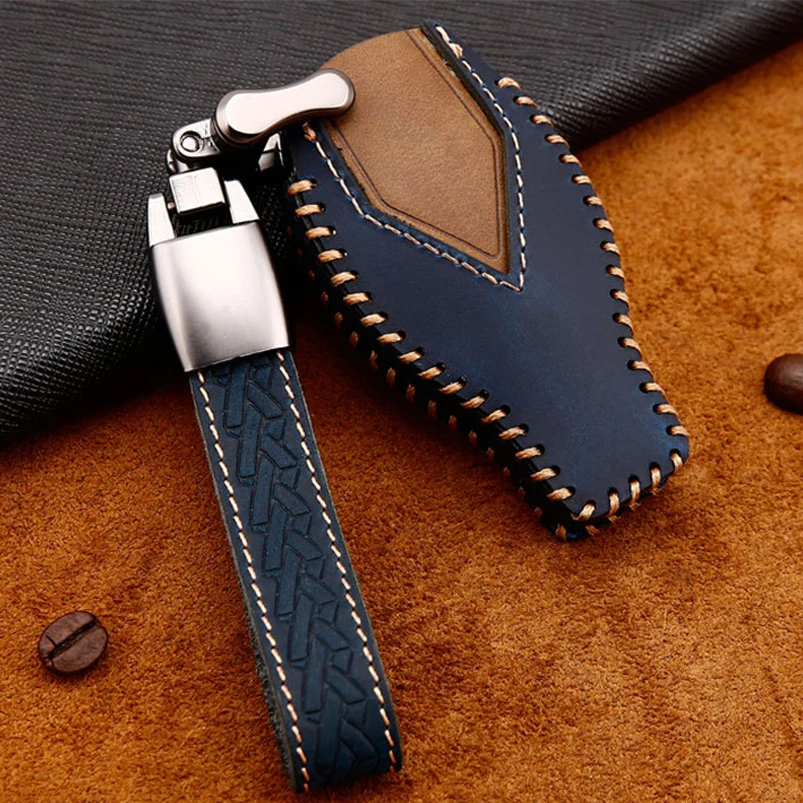 Geuine Leather Car 2 3 Buttons Smart Remote Key Fob Protective Holder Case Cover Bag Shell Keychain For Mecedes Benz Accessories |