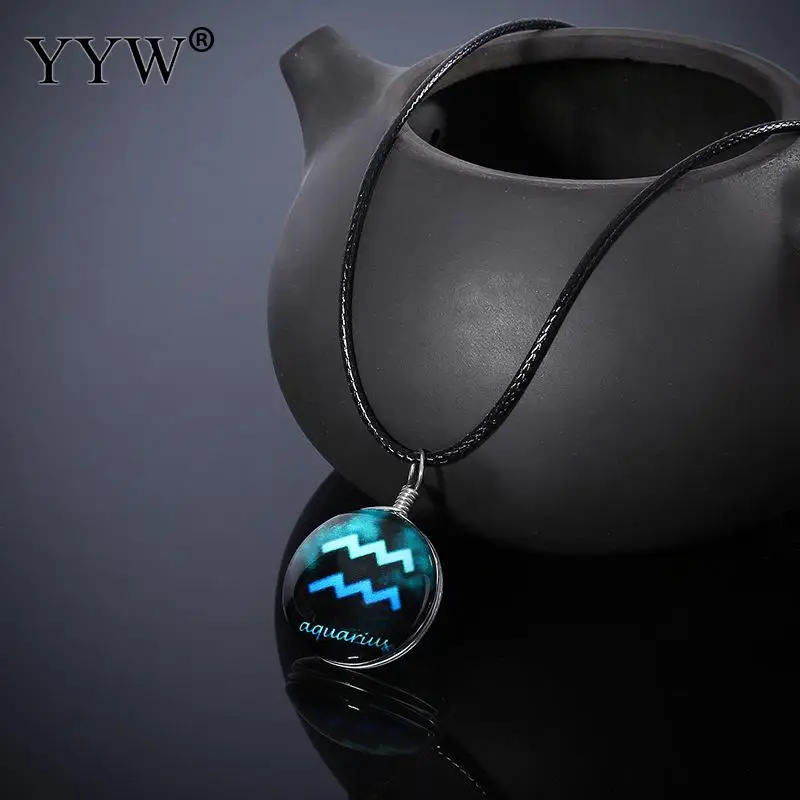 Новинка модное ожерелье унисекс с созвездиями 12 знаков Зодиака Подвески кожаный