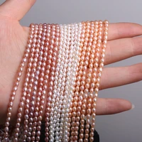 natural freshwater pearl beads high quality rice shaped punch loose beads for make jewelry diy bracelet necklace accessories