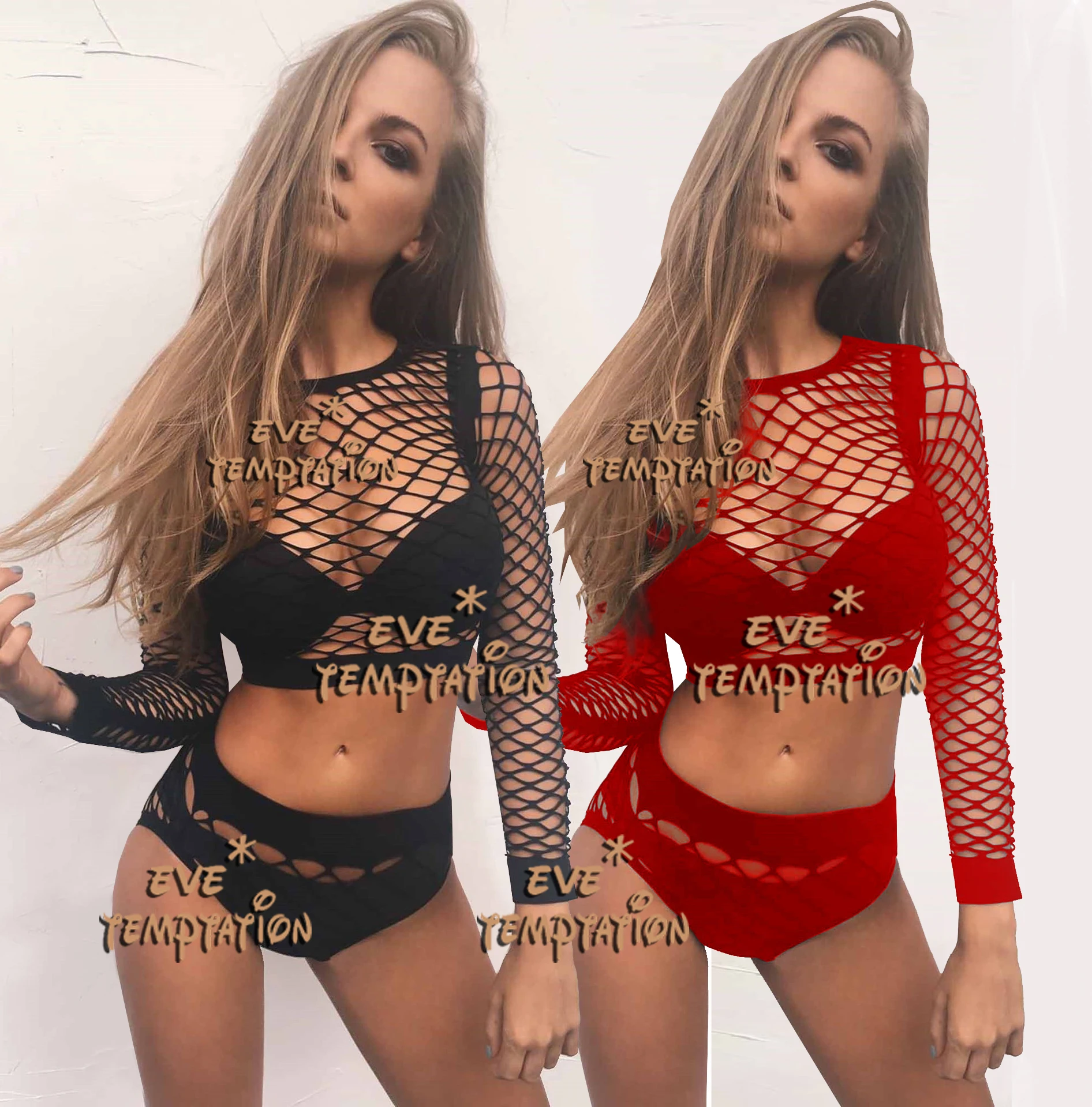 Горячая сексуальная сетчатая Babydoll Косплей Пижама крючком размера плюс нижнее