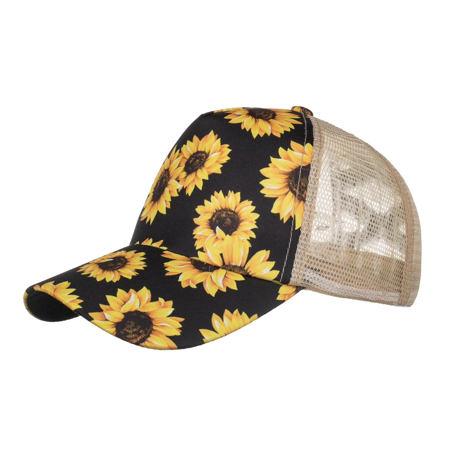 

Women sun flower cross ponytail Baseball Cap Hat Fashion Adjustable Caps B756