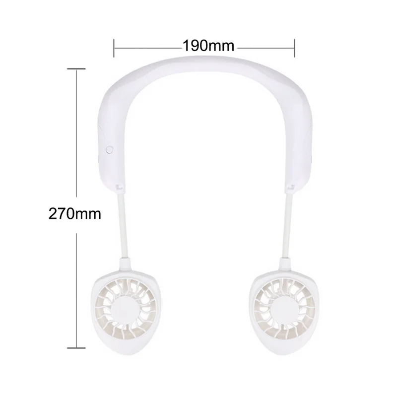 2020 USB портативный шейный вентилятор с шейным ободом и перезаряжаемой батареей