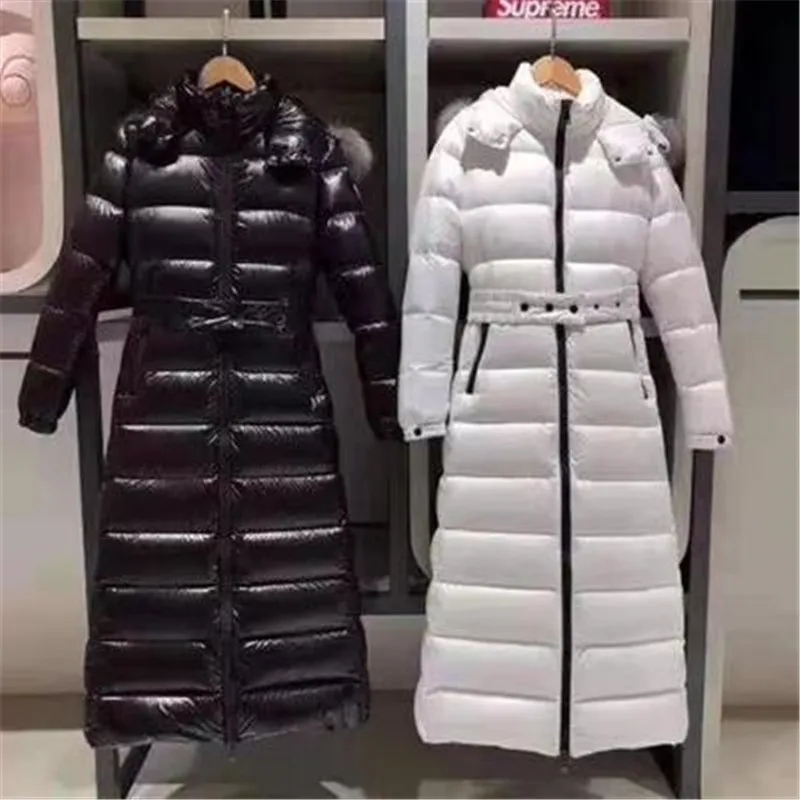 Real Fox Fur Collar Thick Down Coat 2020 Winter Women Hooded Long Duck Down Jacket Outerwear Feather Parka Brand 244