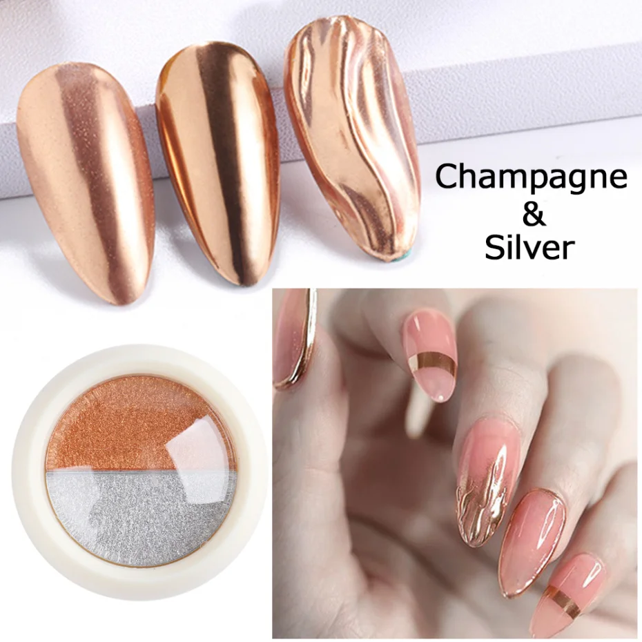 1 коробка твердый волшебный зеркальный порошок Бронзовый Золотой Блеск для