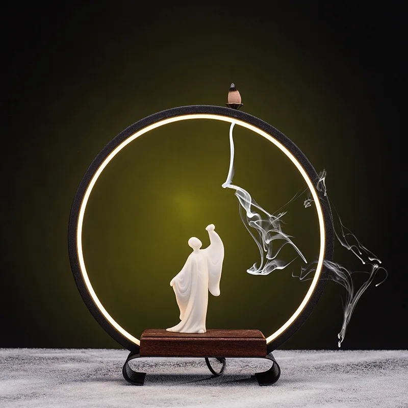 

Indoor Waterfall Home Decoration Candle Dish Smoke Fountain Japanese Incense Burner Lotus Small Waterfall Encensoir Home Eg50xx