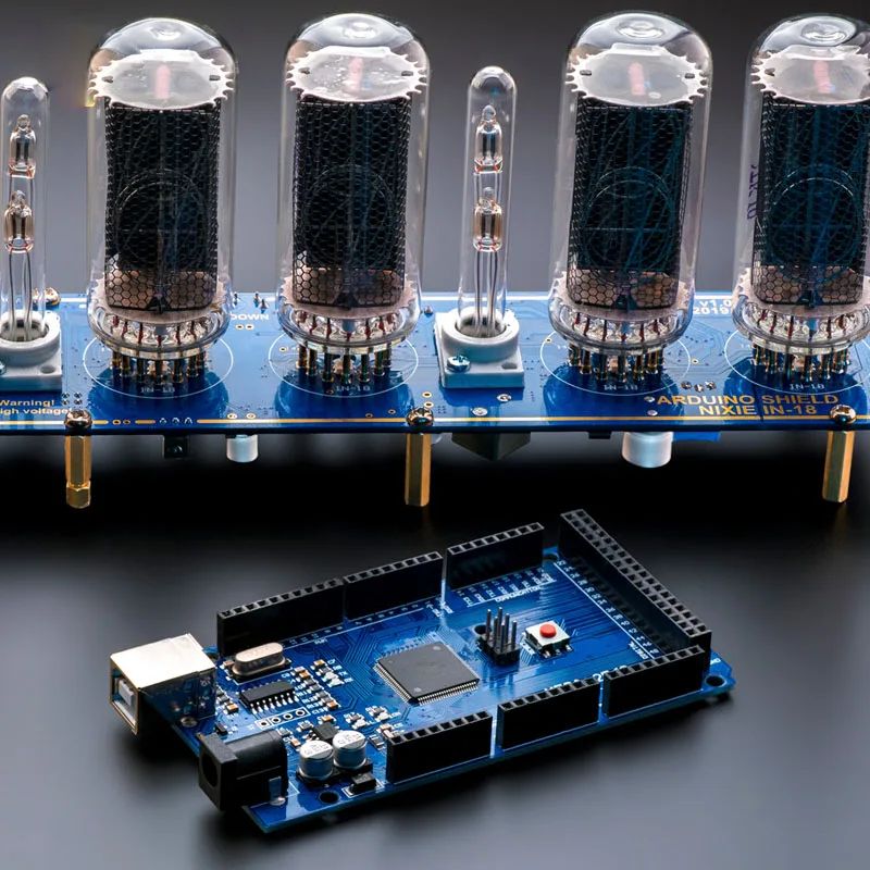 Настенные цифровые светодиодные часы Nixie Tube IN-18 светящиеся в виде трубки подарок