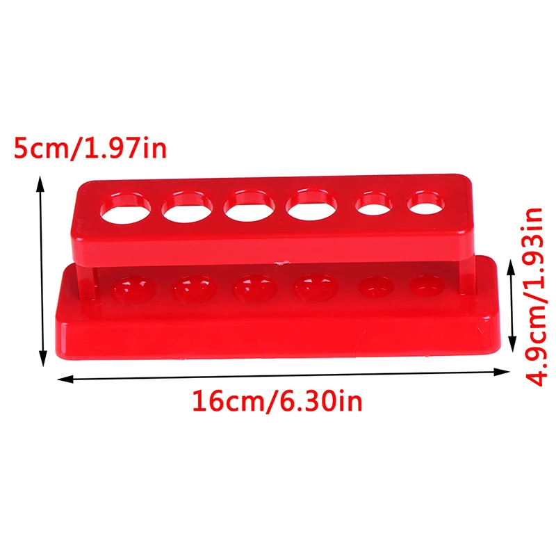 

Laboratory Test Tube Holder 6 Hole Plastic Rack Red Stand Burette Stand Shelf