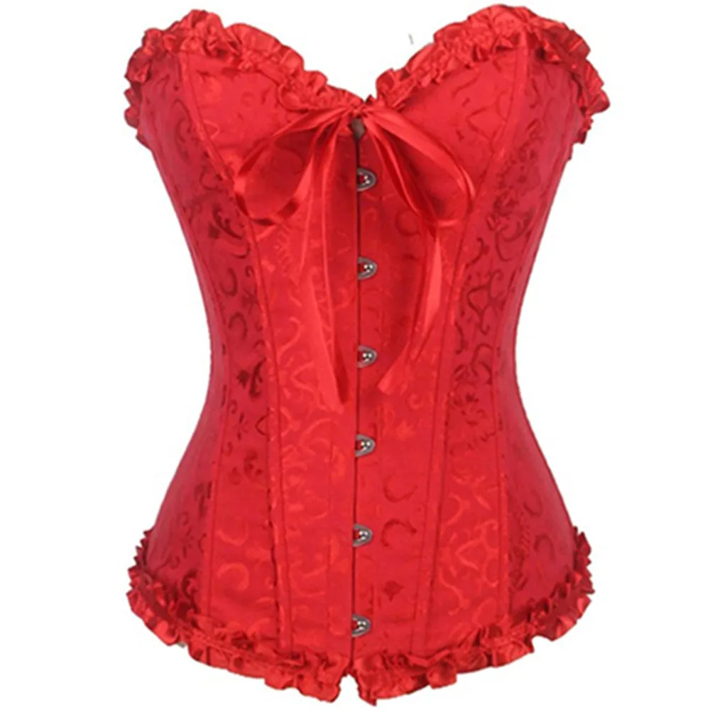 Готический Корсеты и бюстье Сексуальная на шнуровке корсет Overbust Топ костей талии