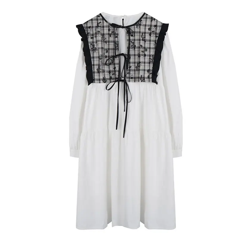 

XITAO Ruffle Print Shawl Dress Women Fashion Two Piece Set Full Sleeve Pleated Goddess Fan Casual Style Loose Dress ZY4549
