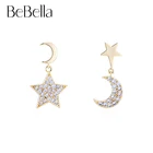 Женские серьги-подвески BeBella, серьги в форме звезды и Луны с кубическим цирконием, ювелирные изделия для невесты, свадебные украшения, подарок на день рождения, 2020