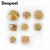 20pcs gold combined button round head rivet screw bags hardware plating nail free studs metal buckles snap hook leather craft