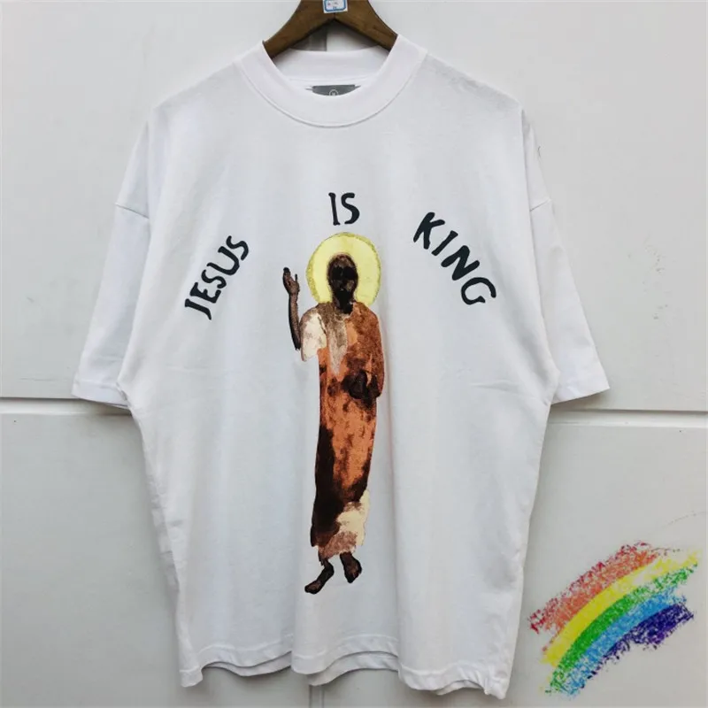 

Мужские и женские футболки с принтом Иисуса Канье, 2020ss