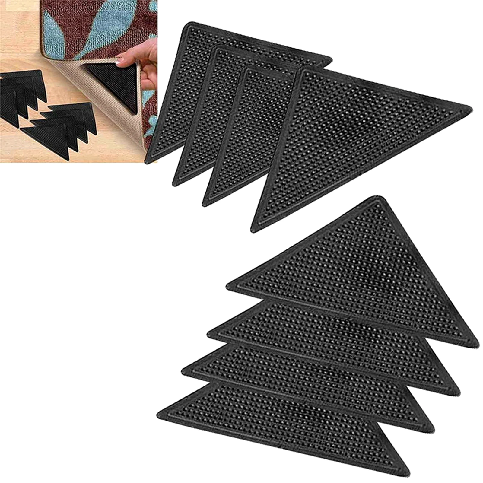 

Carpet Anti-Skid Sticker Reusable Non-Slip Fixed Rug Pad Triangle Waterproof Rug Grippers