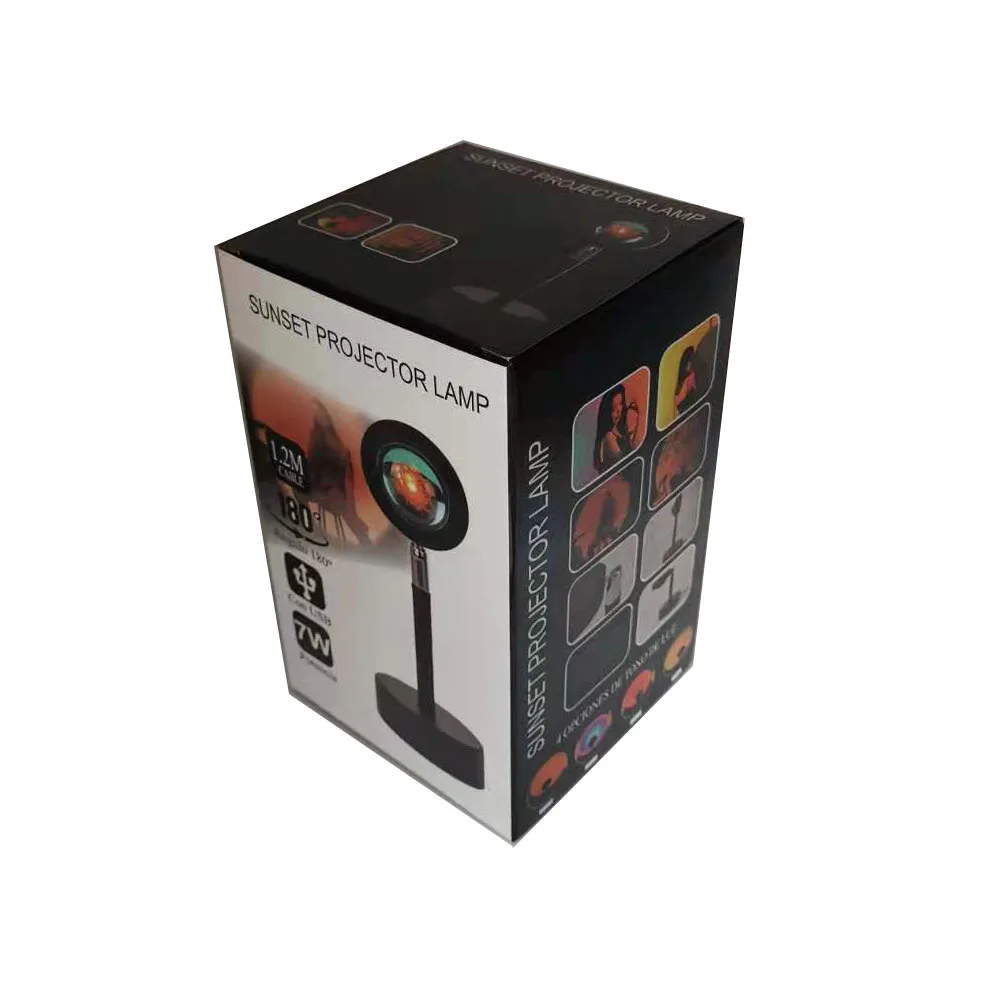 

USB 5W Projection Rainbow Sunset Red Projector Led Night Light Sun Desk Lamp Bedroom Bar Coffee Store Wall Decoration Lighting