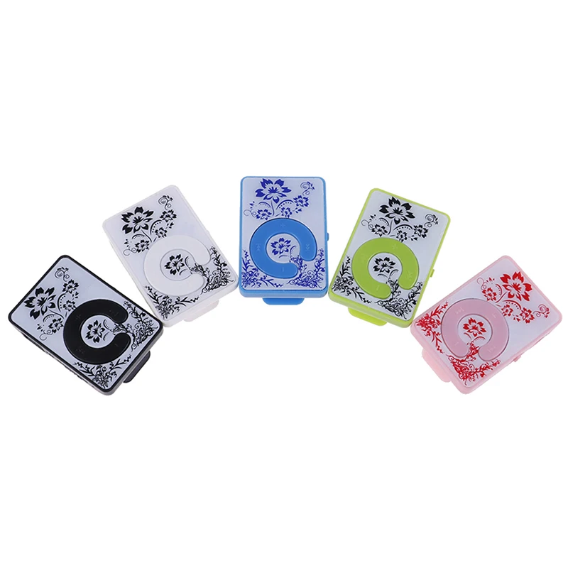 1 шт. портативный мини клип цветочный узор MP3 плеер музыкальный медиа Поддержка