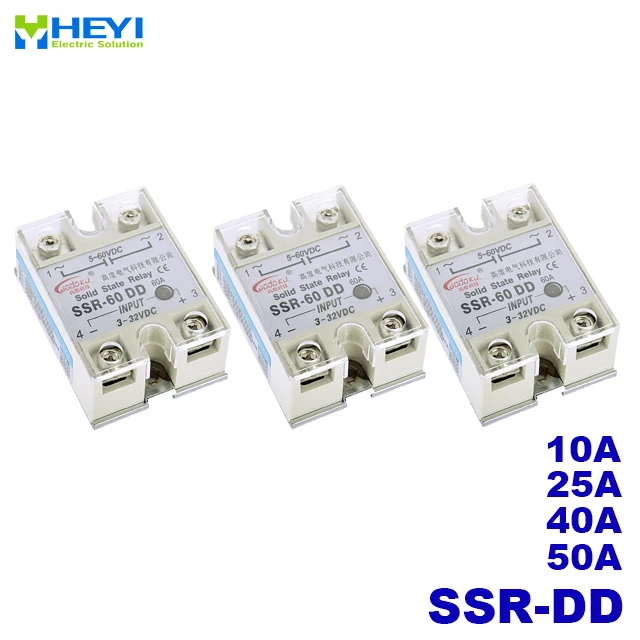 Однофазное твердотельное реле SSR 10DD 25DD 40DD 50DD радиатор постоянного тока с