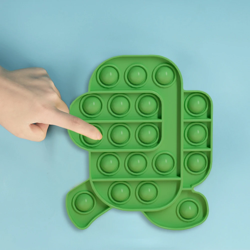 

Desktop Fun Fidget Push Pops Bubble POP It Silicone Reusable Toys Children Adult Stress Reliever Fidget Squeeze Board Game