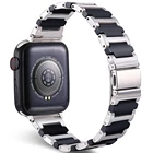 Ремешок подходит для Apple watch 7654321, керамический браслет из нержавеющей стали, серия 4145 мм4044 мм3842 мм, розовое золото, белый, черный