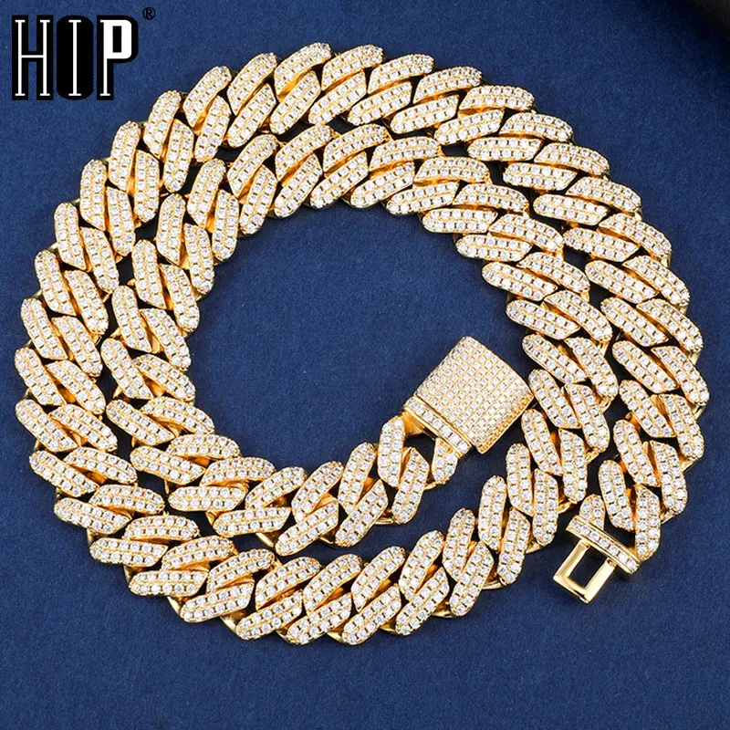 

Цепочка с кубинским цирконием, 12 мм, в стиле хип-хоп