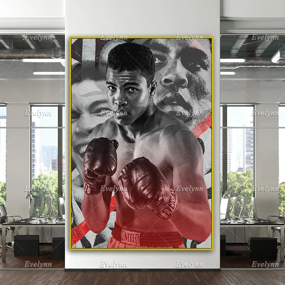 

Muhammad Ali Boxing Glove Pose Art Poster/Home Decor Canvas Wall Art Prints Living Room Decoration Unique Gift