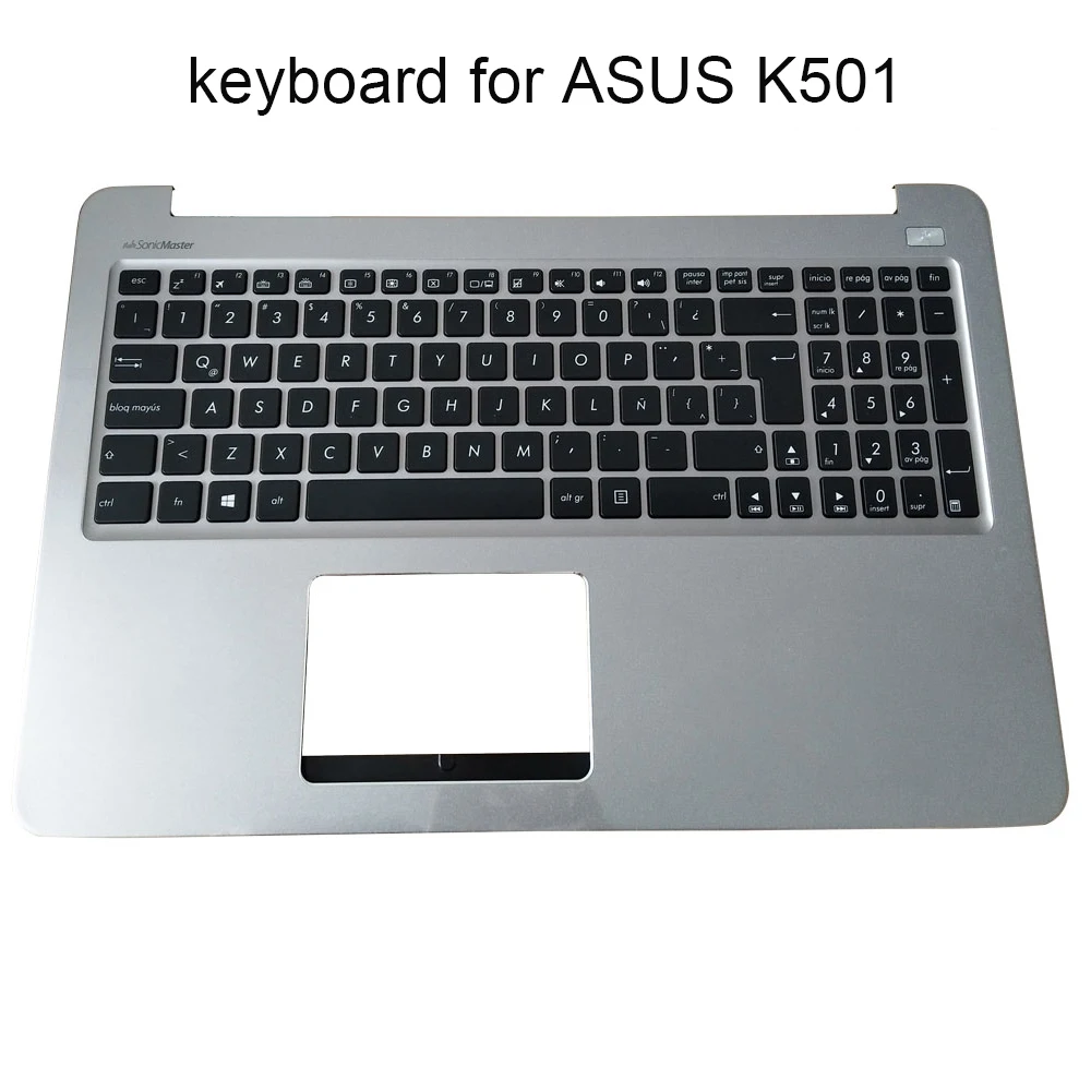 New backlit keyboard Latin for Asus K501 K501LB K501U K501UB K501UX laptop keyboards silver Upper case 13NB0A52AM0301 NSK-USQBQ