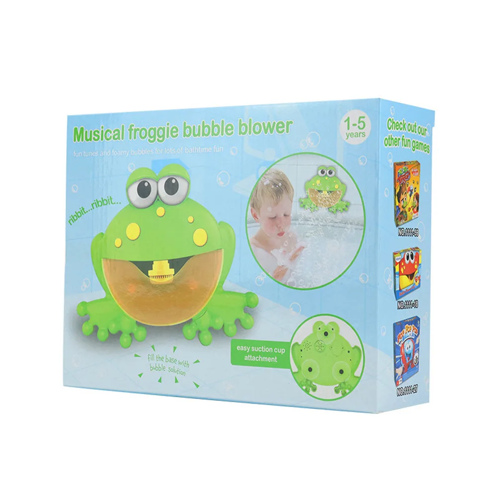 

2020 New Bubble Machine Big Frogs Automatic Bubble Maker Blower Music Bath Toy For Baby Kids Toys Juguetes Brinquedos