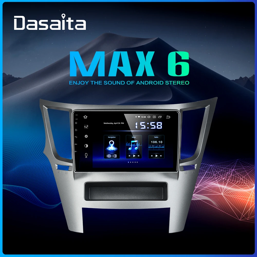 Dasaita автомобиля 1 din радио Android 9,0 TDA7850 для Subaru Legacy Outback 2009 2010 2011 2012 2013 USB MP3 " ips Сенсорный экран