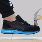 Кроссовки мужскиеженские со стальным носком, безопасная обувь для работы, дышащие легкие, не разбивающиеся, водонепроницаемые, из сетчатого материала