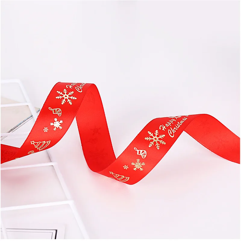 

1M Elk Decoration Ribbon Hot Stamping Christmas Bow Ribbon Christmas Gift Packaging Hot Stamping Ribbon Ribbon