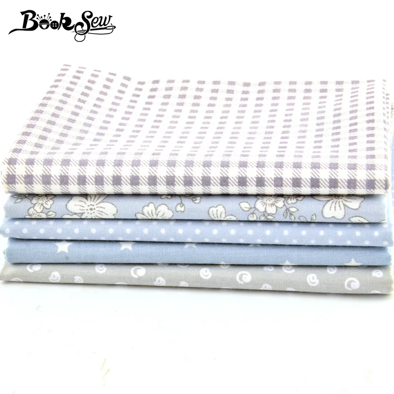 Booksew 100% хлопок саржевая ткань серый цветочный узор в горошек звездный швейный